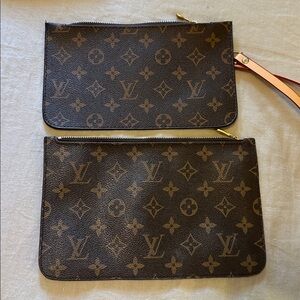 Louis Vuitton Brown and Tan Monogram Clutches - 2 - one is slightly larger